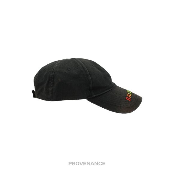 🔴 Balenciaga Embroidered Rainbow Logo Cap - Washed Black - Picture 5 of 12